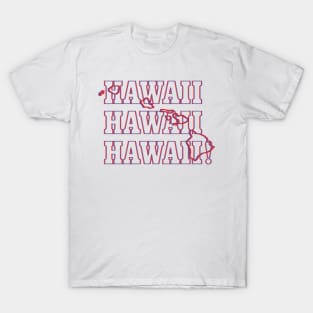 Hawaii State Map & Label T-Shirt